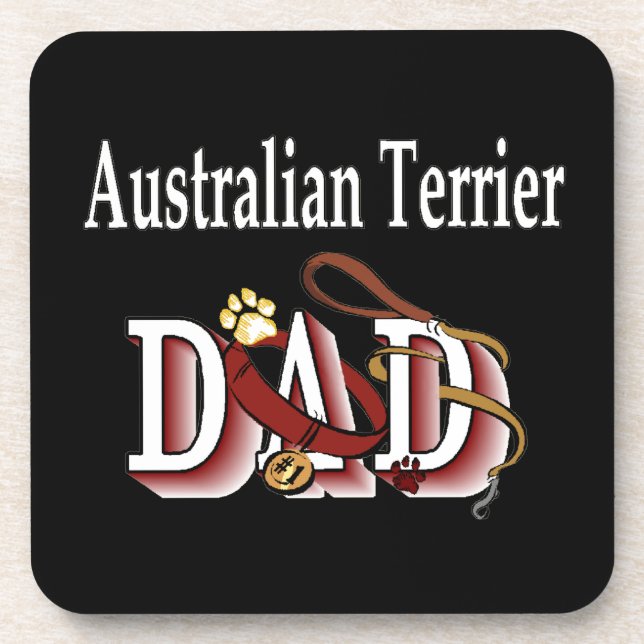 Australian Terrier Vater Untersetzer (Vorderseite)