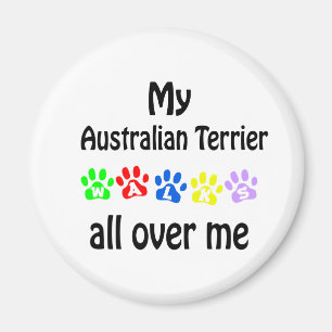 Australian Terrier Walks Design Magnet
