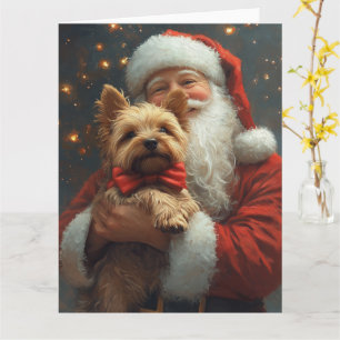 Australian Terrier Weihnachtsmann Festliches Weihn Karte