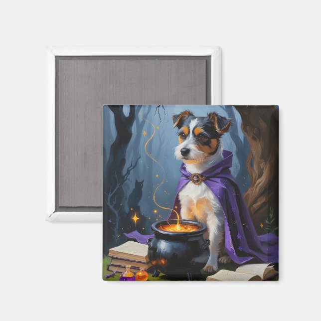 Australian Terrier Whimsical Halloween Painting Magnet (Vorderseite/Rückseite)