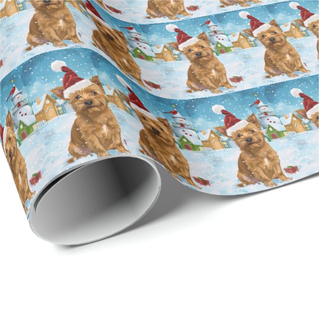 Australian Terrier Winter Wonderland Weihnachten Geschenkpapier (Rolleneckpunkt)