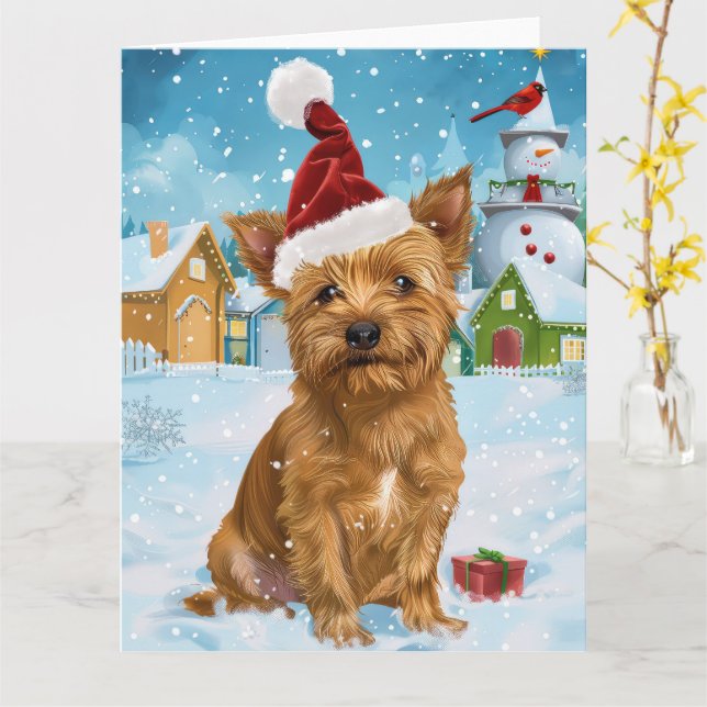 Australian Terrier Winter Wonderland Weihnachten Karte (Gelbe Blume)