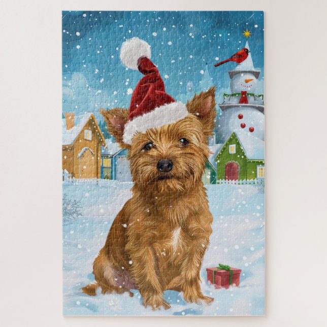 Australian Terrier Winter Wonderland Weihnachten Puzzle (Vertikal)