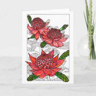 Australian Waratahs Floral Design Karte