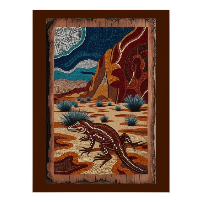 Australian Wild Lizard Wildlife Scene Poster (Vorderseite)