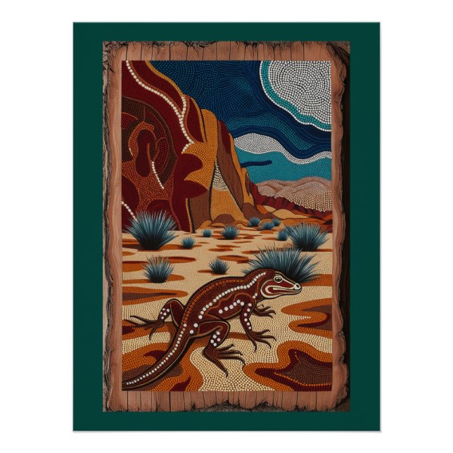 Australian Wild Lizard Wildlife Scene Poster (Vorderseite)