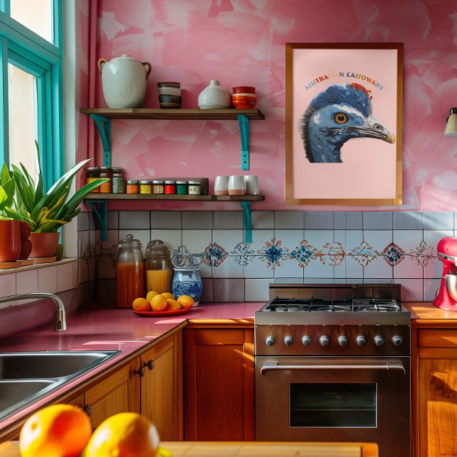 Australian wildlife blue and red Cassowary Fotodruck (Von Creator hochgeladen)