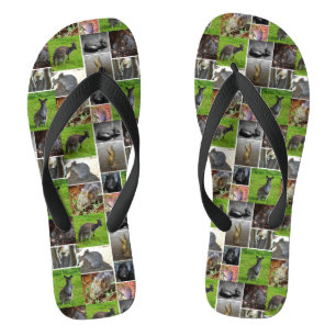 Australian Wildlife Collage, Flip Flops