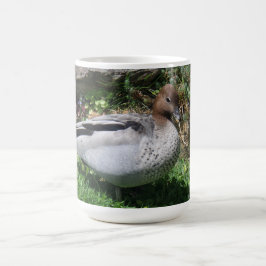Australian Wood Duck in Tranquil Garden Kaffeetasse