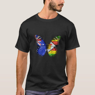 Australian Zimbabwean Flag Butterfly T-Shirt