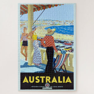 AUSTRALIEN 1920er BONDI BEACH REISE POSTER Jigsaw  Puzzle