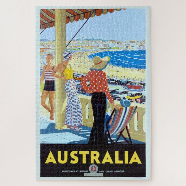 AUSTRALIEN 1920er BONDI BEACH REISE POSTER Jigsaw  Puzzle (Vertikal)