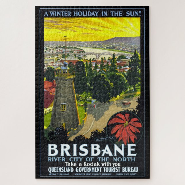 AUSTRALIEN 1930ER BRISBANE REISEPOSTER PUZZLE (Vertikal)