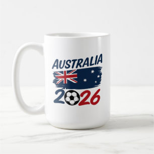 Australien 2026 Fußballfan-Design Flaggenfarben Kaffeetasse