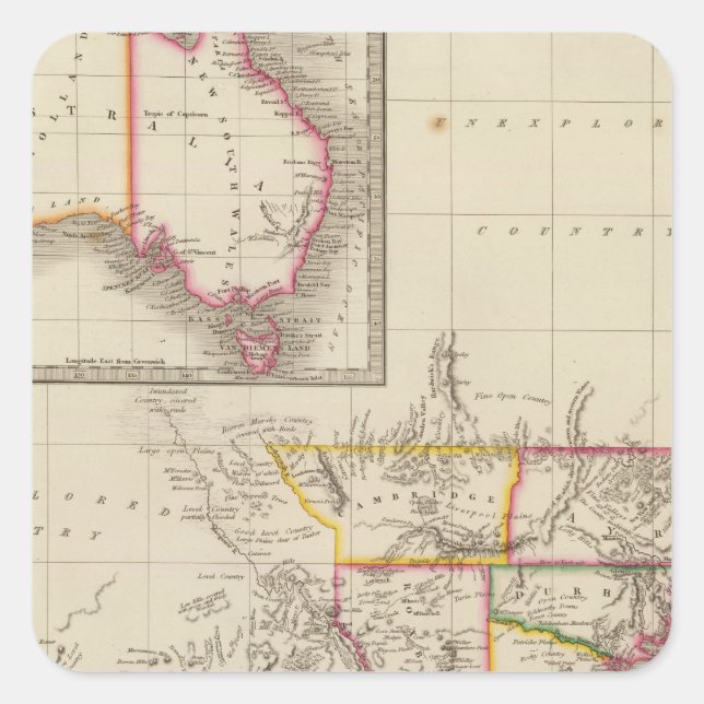 Australien 2 quadratischer aufkleber (Vorderseite)