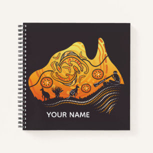 Australien Aboriginal Art Square Notizbuch