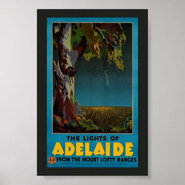 Australien Adelaide Restauriertes Vintage-Reisepos Poster (Vorne)