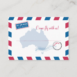 Australien Air Mail Escort/Sitzkarte Hochzeit Platzkarte