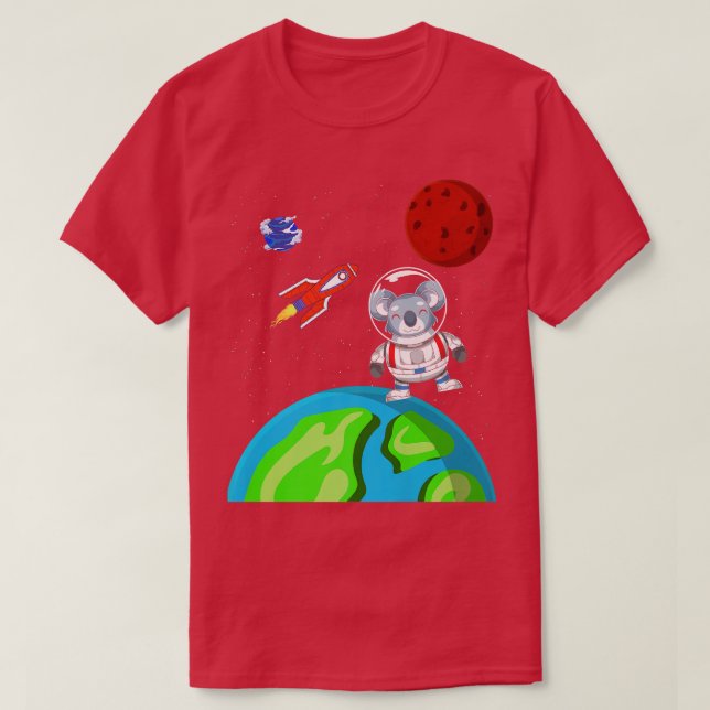 Australien Animal Outer Space Rocket Astronaut Koa T-Shirt (Design vorne)
