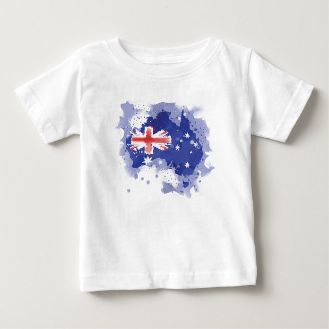 Australien-Aquarell-Karte Baby T-shirt (Vorderseite)