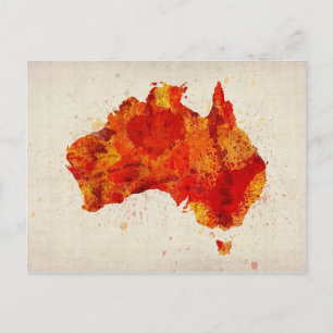 Australien Aquarell Karte drucken