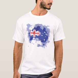 Australien-Aquarell-Karte T-Shirt