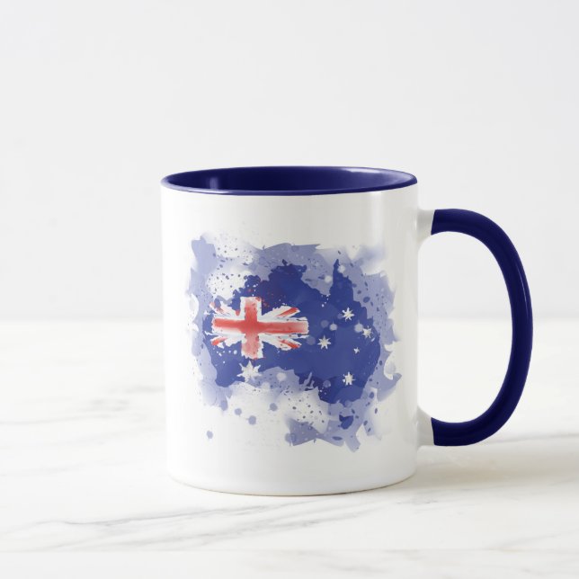 Australien-Aquarell-Karte Tasse (Rechts)