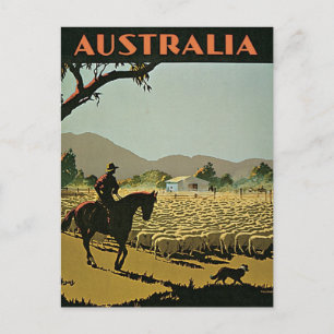Australien auf der Sun Vintage Reise Postkarte