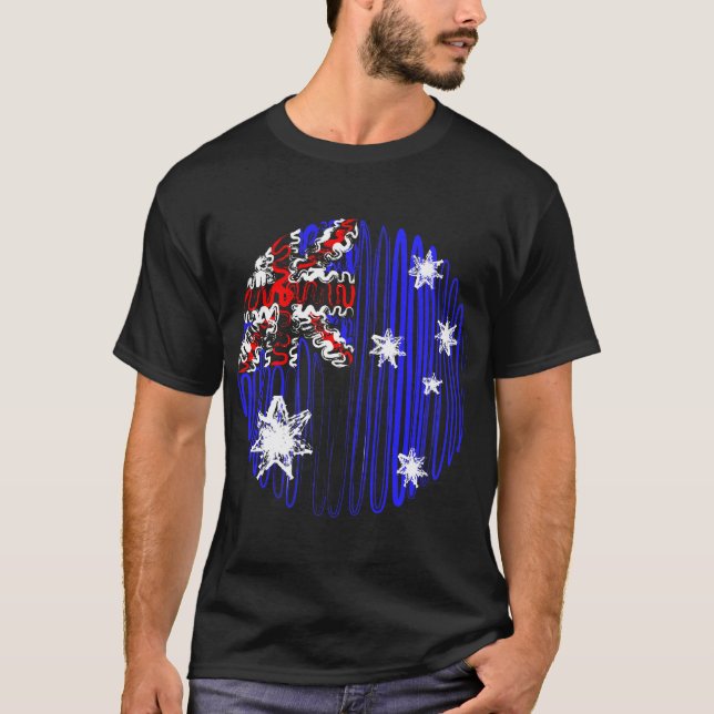 Australien auf schwarzem T-Shirt (Vorderseite)