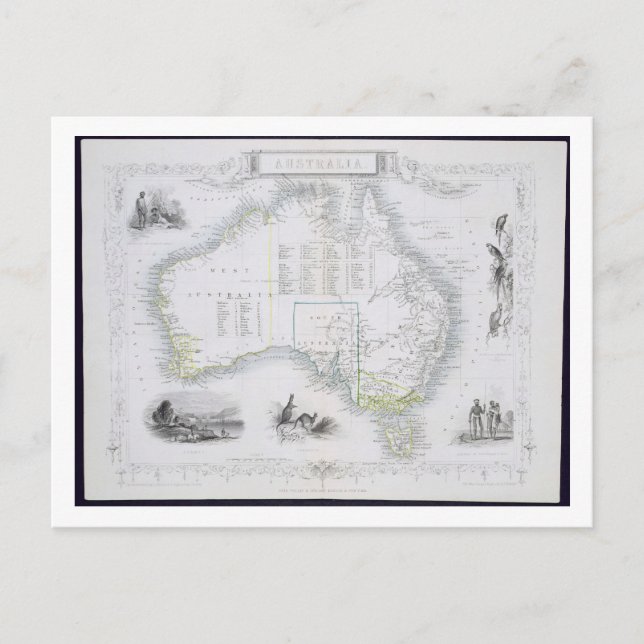 Australien, aus einer Serie von World Maps veröffe Postkarte (Vorderseite)