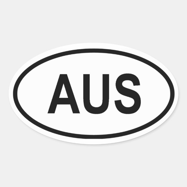 Australien ‚AUS‘ Ovaler Aufkleber (Vorderseite)