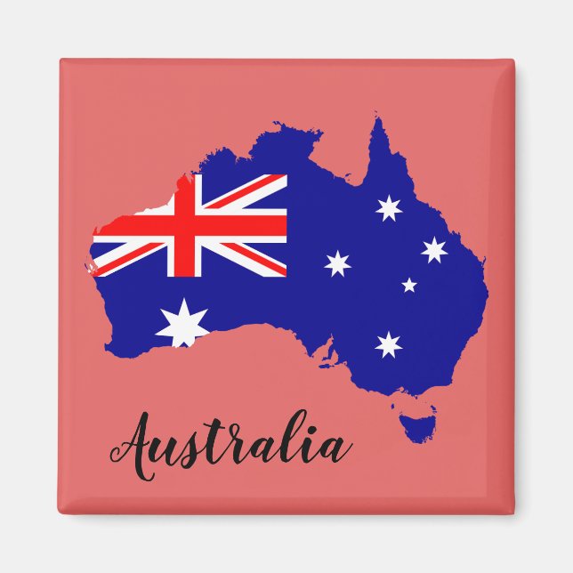 Australien Australien Flag Map Aussie Magnet (Vorne)
