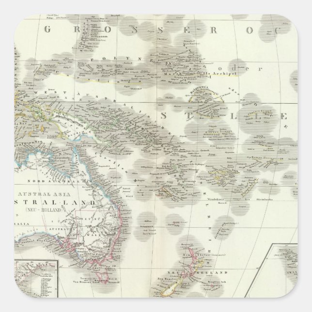 Australien - Australien Quadratischer Aufkleber (Vorderseite)