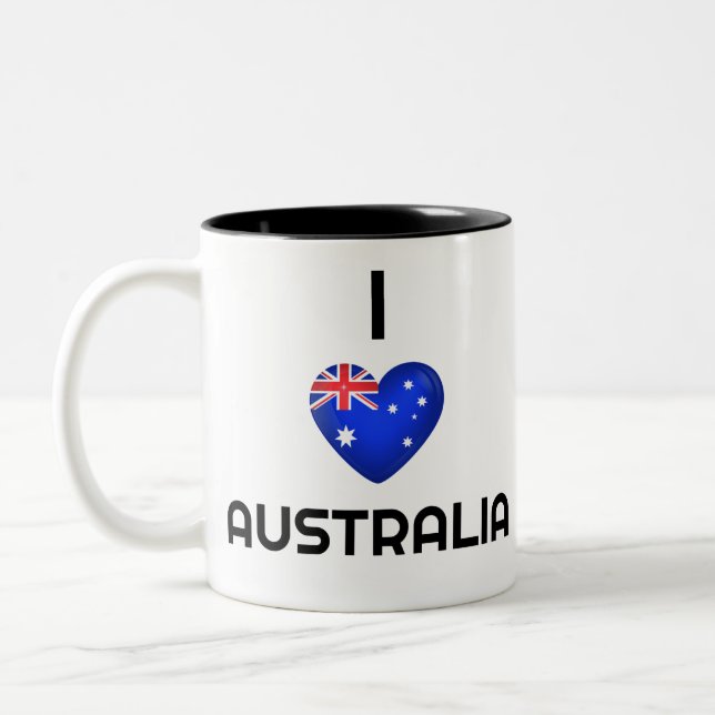 Australien, australische Flagge, Australisches Lan Zweifarbige Tasse (Links)