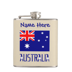 Australien Australische Flagge Blau Personalisiert Flachmann