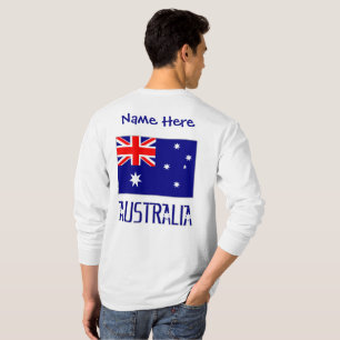 Australien Australische Flagge Blau Personalisiert T-Shirt