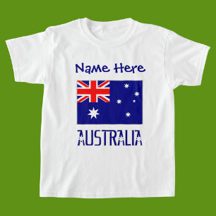Australien Australische Flagge Blau Personalisiert T-Shirt
