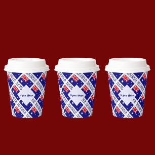 Australien Australische Flagge gekachelt Blau Pers Pappbecher