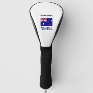 Australien Australische Flagge Schwarz Personalisi Golf Headcover