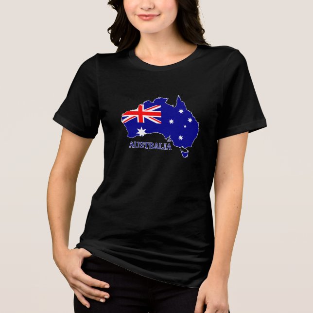 Australien - Australische Flagge Tri-Blend Shirt (Vorderseite)