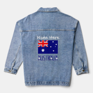 Australien Australische Flagge Weiß Personalisieru Jeansjacke