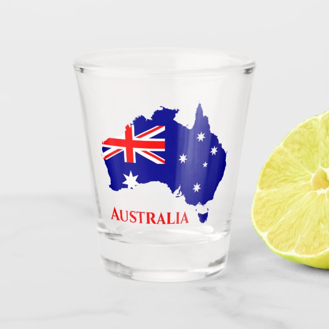 Australien - australische Flaggenkarte Schnapsglas (Vorderseite)