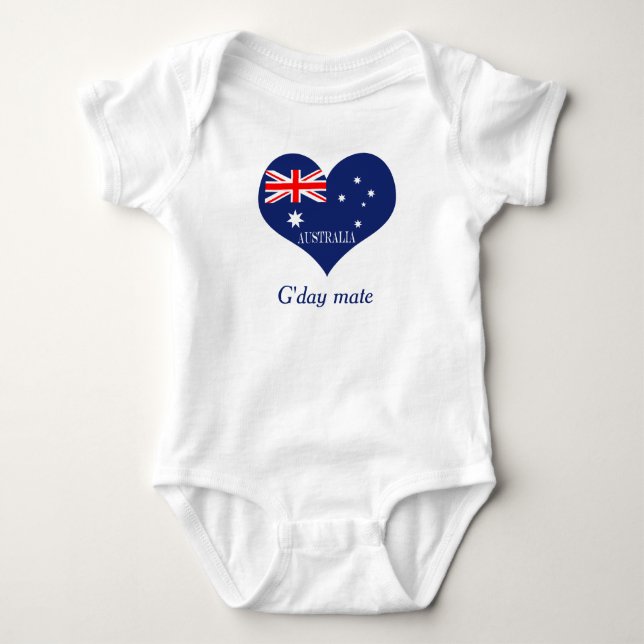 Australien - Australische Herzflagge Baby Strampler (Vorderseite)