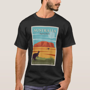 Australien Ayers Rock Uluru Kata Tjuta Vintage Pos T-Shirt