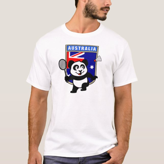 Australien Badminton Panda T-Shirt (Vorderseite)