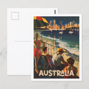 Australien Beach Vintag Berühmter Reiseort Postkarte