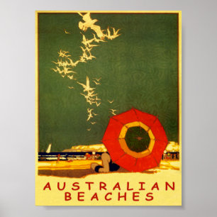 Australien Beaches Vintage Travel Poster