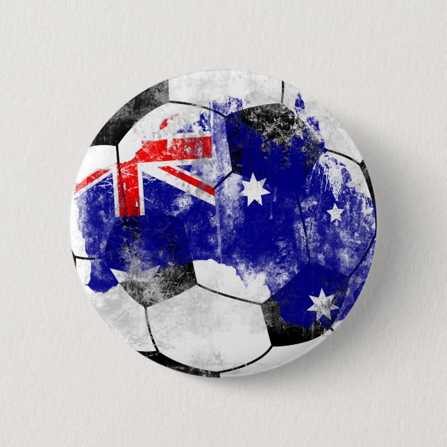 Australien beunruhigte Fußball Button (Vorderseite)