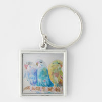 Australien Birds Budgie Watercolor Art Schlüsselri
