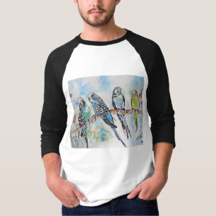 Australien Birds Budgie Watercolor Art Schlüsselri T-Shirt